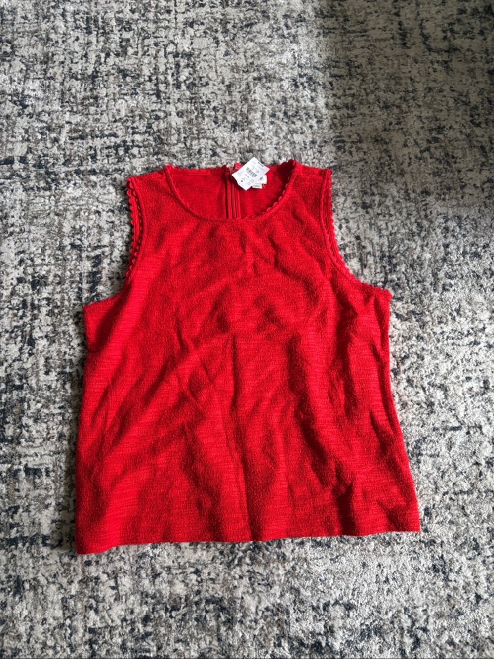J. Crew Vibrant Red Textured Tank Top